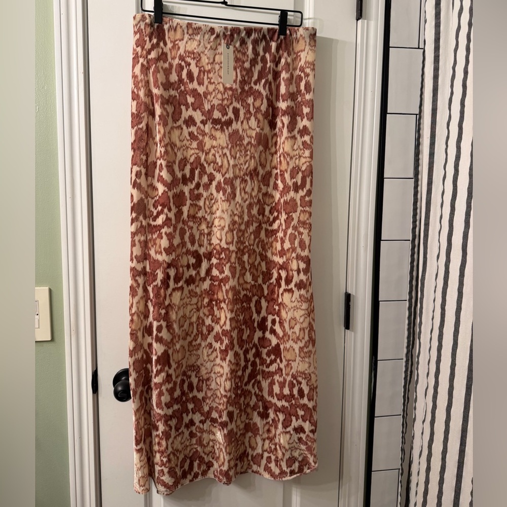 Anthropologie Leopard Print Maxi Skirt Size Large